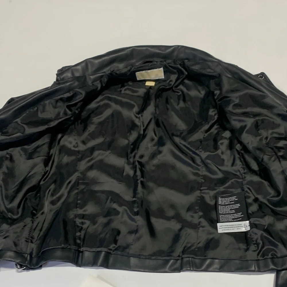 Michael Kors Ruched leather biker jacket - Women’s‎ L - 327